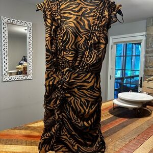 Express Black and Brown Zebra Mini Dress